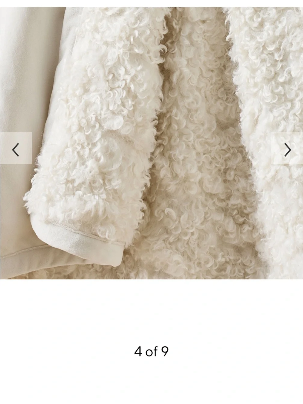 NWT Pottery Barn Curled Luxe faux fur throw.  Ivory 50x60.
